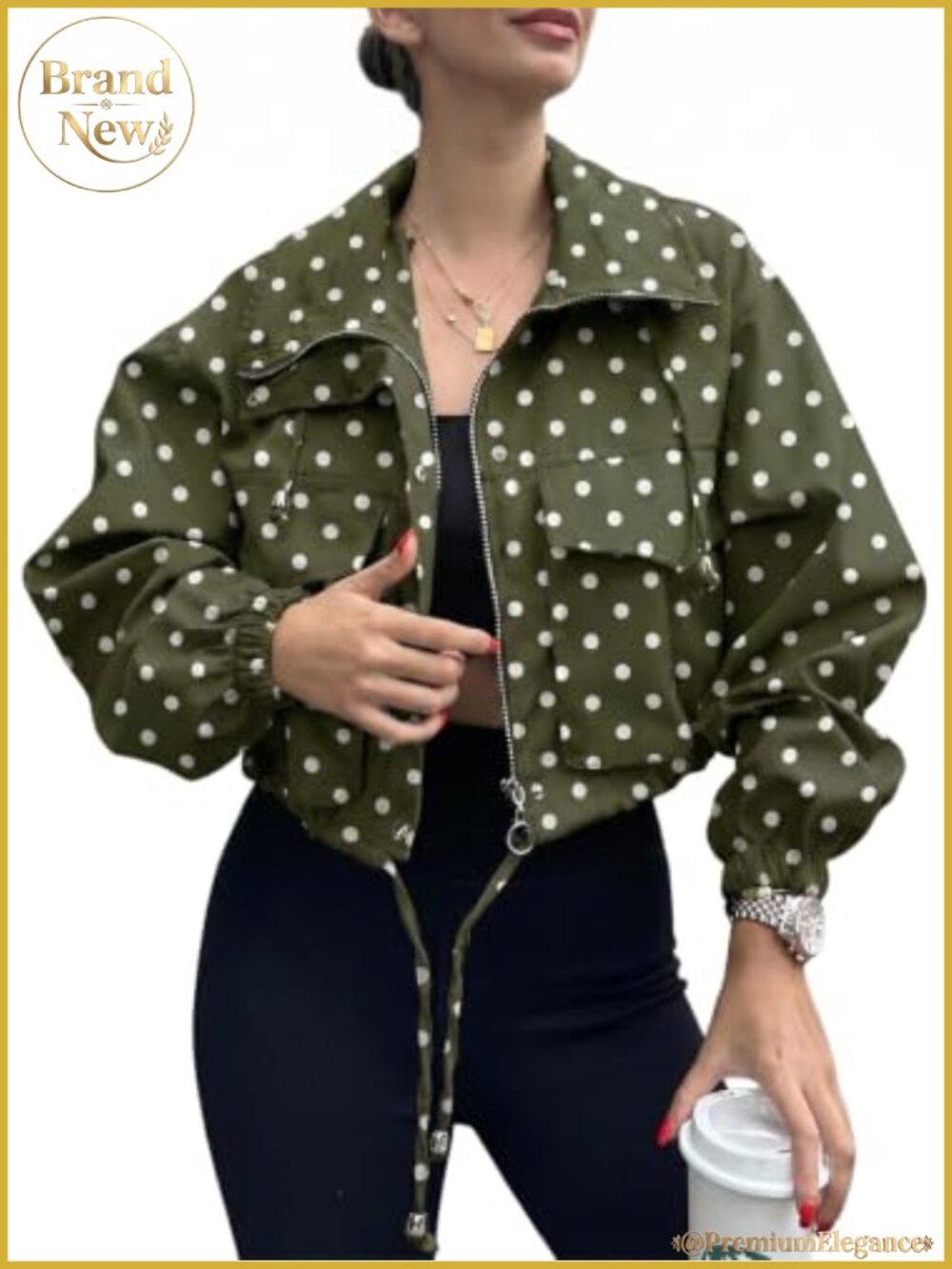 Womens Lightweight Oversized Utility Anorak Cropped Zip Up Flap Pocket Jacket